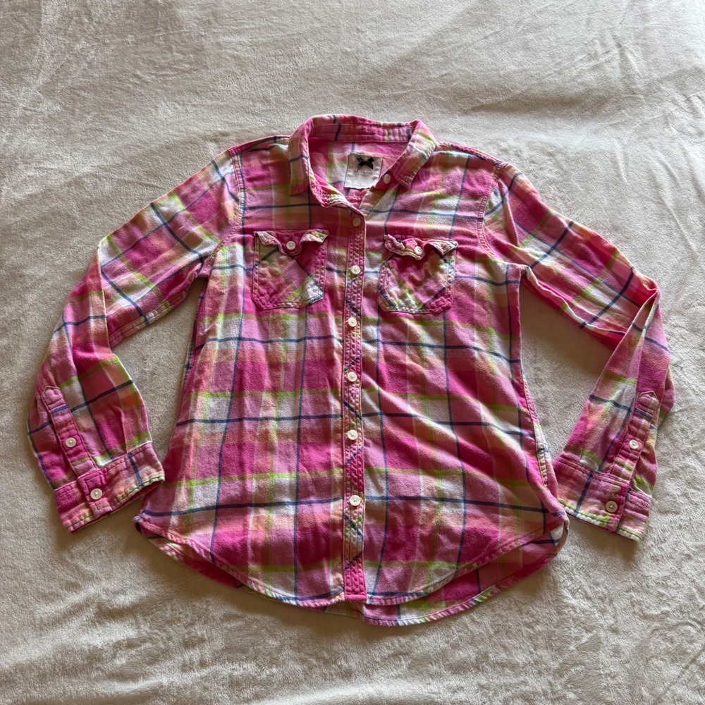 Gilly Hicks Sydney Pink Plaid Button Down Shirt Women's Size Small - G1709